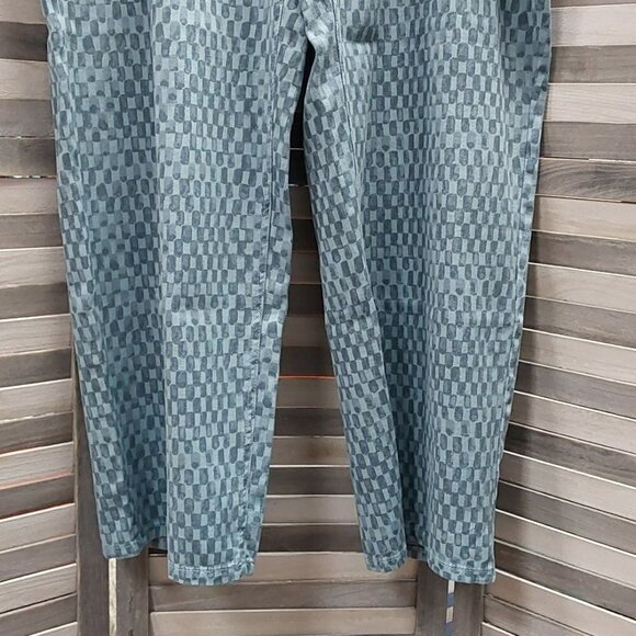 Women's Straight Leg Checkered Denim Pant | Future Collective | 2 - Picture 4 of 13